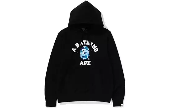 Толстовка с капюшоном из органического хлопка BAPE ABC Camo College A Bathing Ape, черный/красный