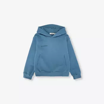 Толстовка с капюшоном из органического хлопка с принтом логотипа 365 для детей от 3 до 12 лет Pangaia, синий
