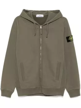 Толстовка с капюшоном из органического хлопка с начесом Stone Island, зеленый
