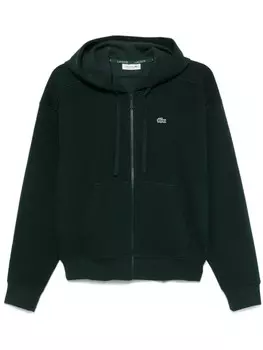 Толстовка с капюшоном из пике на молнии Lacoste, зеленый