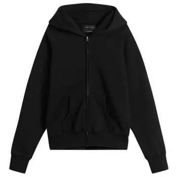 Толстовка с капюшоном из плотной ткани с застежкой-молнией реглан Les Tien, цвет jet black