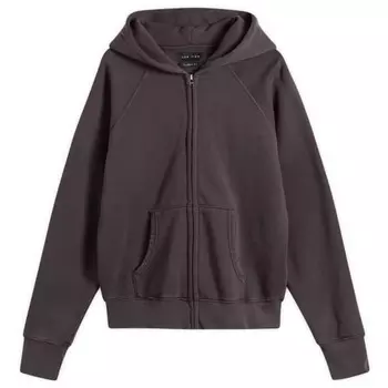 Толстовка с капюшоном из плотной ткани с застежкой-молнией реглан Les Tien, черный
