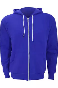 Толстовка с капюшоном из поликоттона и флиса унисекс на молнии / толстовка с капюшоном BELLA + CANVAS, цвет true royal