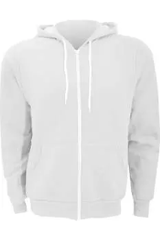 Толстовка с капюшоном из поликоттона и флиса унисекс на молнии / толстовка с капюшоном BELLA + CANVAS, белый