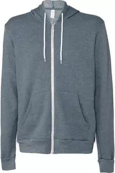 Толстовка с капюшоном из поликоттона и флиса унисекс на молнии / толстовка с капюшоном BELLA + CANVAS, цвет slate heather