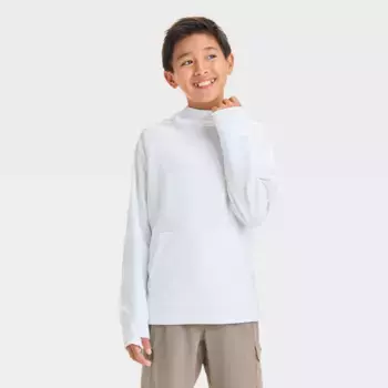 Толстовка с капюшоном из текстурированного технологического флиса для мальчиков - All In Motion, цвет White