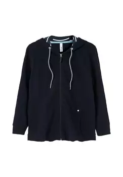 Толстовка с капюшоном из вафельного пике sheego, цвет Nachtblau