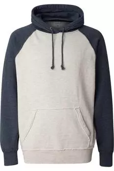 Толстовка с капюшоном J. America Vintage Heather, цвет oatmeal heather/ vintage navy heather
