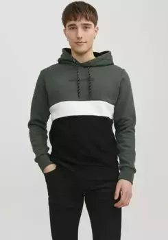 Толстовка с капюшоном Jack & Jones "JJEREID BLOCKING SWEAT HOOD NOOS", цвет Mountain View