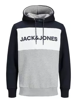 Толстовка с капюшоном JACK & JONES Regular fit Sweatshirt, пятнистый серый