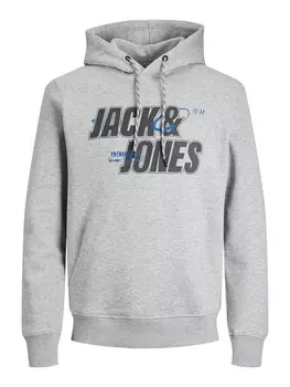 Толстовка с капюшоном JACK & JONES Sweatshirt JCOBlack, пятнистый серый