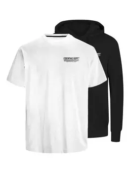 Толстовка с капюшоном JACK & JONES Sweatshirt JJOLIVE, черный/белый