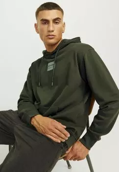 Толстовка с капюшоном Jack & Jones, зеленый