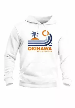 Толстовка с капюшоном JAPAN OKINAWA SCHRIFTZUG RETRO PALME WELLE PRINT Neverless, белый