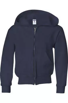 Толстовка с капюшоном JERZEES NuBlend Youth на молнии, цвет j. navy