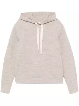 Толстовка с капюшоном Jil Sander с меланжевым эффектом, серый