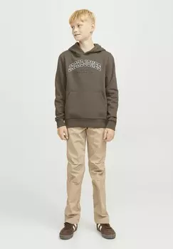 Толстовка с капюшоном JJECALEB VARSITY NOOS Jack & Jones Junior, коричневый
