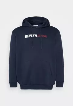 Толстовка с капюшоном JJECORP LOGO HOOD PLAY Jack & Jones, темно-синий