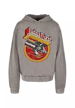 Толстовка с капюшоном JUDAS PRIEST SOLID CIRCLE ACID WASHED Merchcode, темно-серый