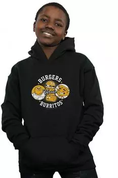 Толстовка с капюшоном «Юные титаны: идут гамбургеры против буррито» DC Comics, черный