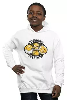 Толстовка с капюшоном «Юные титаны: идут гамбургеры против буррито» DC Comics, белый