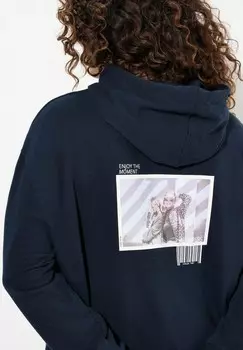 Толстовка с капюшоном KANGAROO POCKET Ulla Popken, темно-синий