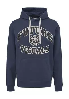 Толстовка с капюшоном, карманом-кенгуру, мужская QS, синий