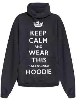 Толстовка с капюшоном Keep Calm от Balenciaga, черный