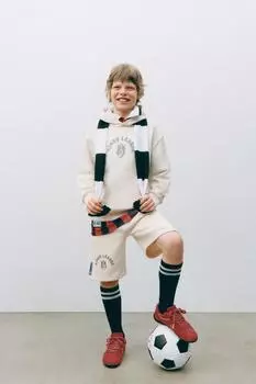 Толстовка с капюшоном kings league ZARA, светло-бежевый