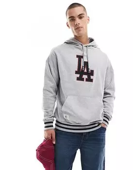 Толстовка с капюшоном LA Dodgers серого цвета New Era