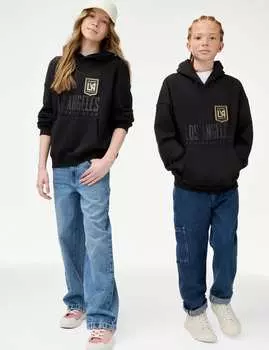 Толстовка с капюшоном LAFC из хлопка Marks & Spencer, черный