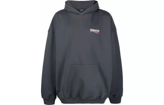 Толстовка с капюшоном Large Fit для политической кампании Balenciaga, серый