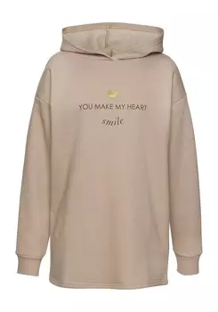 Толстовка с капюшоном LASCANA Sweatshirt, песочный