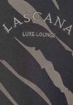 Толстовка с капюшоном LASCANA, темно-серый