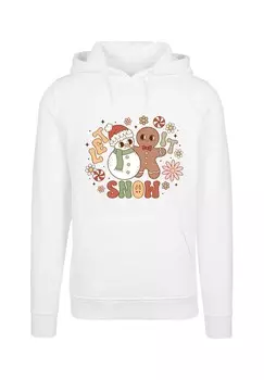 Толстовка с капюшоном LET IT SNOW GROOVY CHRISTMAS GINGERBREAD F4NT4STIC, белый