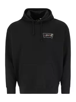 Толстовка с капюшоном Levi's Big & Tall Sweatshirt Relaxed Graphic Hoodie, черный