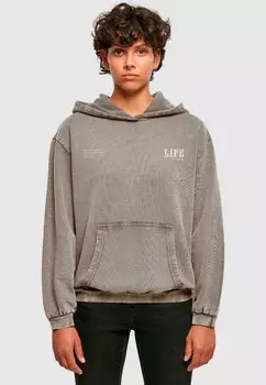 Толстовка с капюшоном LIFE ACID WASHED Merchcode, темно-серый
