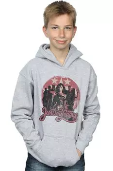 Толстовка с капюшоном «Лига справедливости» в позе киногруппы DC Comics, серый