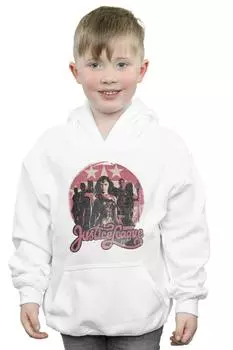 Толстовка с капюшоном «Лига справедливости» в позе киногруппы DC Comics, белый