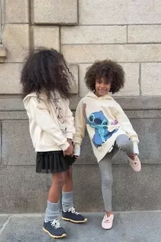 Толстовка с капюшоном lilo & stitch disney ZARA, экрю