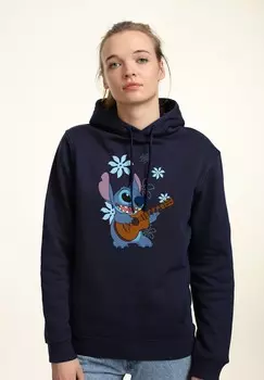 Толстовка с капюшоном LILO STITCH STITCH FLOWERS Disney, темно-синий