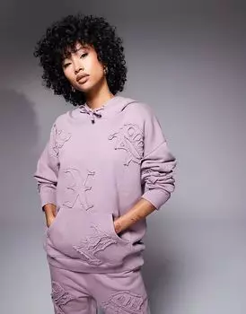 Толстовка с капюшоном Liquor N Poker ягодного цвета с принтом по всей поверхности (часть комплекта)