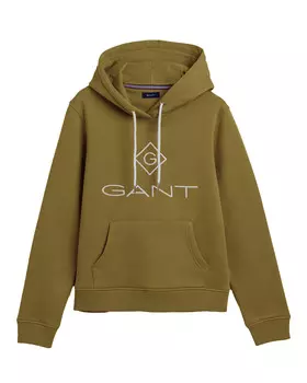 Толстовка с капюшоном lock up Gant, зеленый