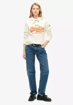 Толстовка с капюшоном LOGO EMBROIDERED GRAPHIC Superdry, кремовый