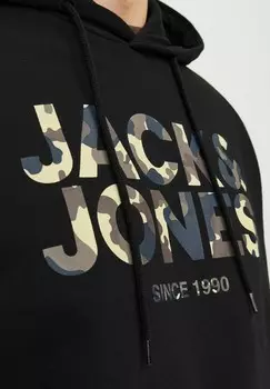 Толстовка с капюшоном LOGO Jack & Jones, черный