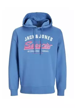 Толстовка с капюшоном LOGO Jack & Jones, синий