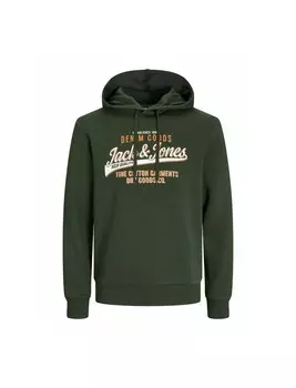 Толстовка с капюшоном LOGO Jack & Jones, зеленый