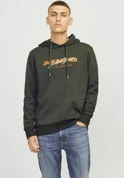 Толстовка с капюшоном LOGO Jack & Jones, зеленый