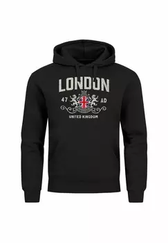 Толстовка с капюшоном LONDON UNITED KINGDOM UNION JACK ENGLAND RETRO FASHION STREETSTYLE Neverless, антрацит