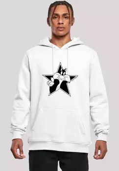 Толстовка с капюшоном LOONEY TUNES SYLVESTER CARTOON STERN F4NT4STIC, белый